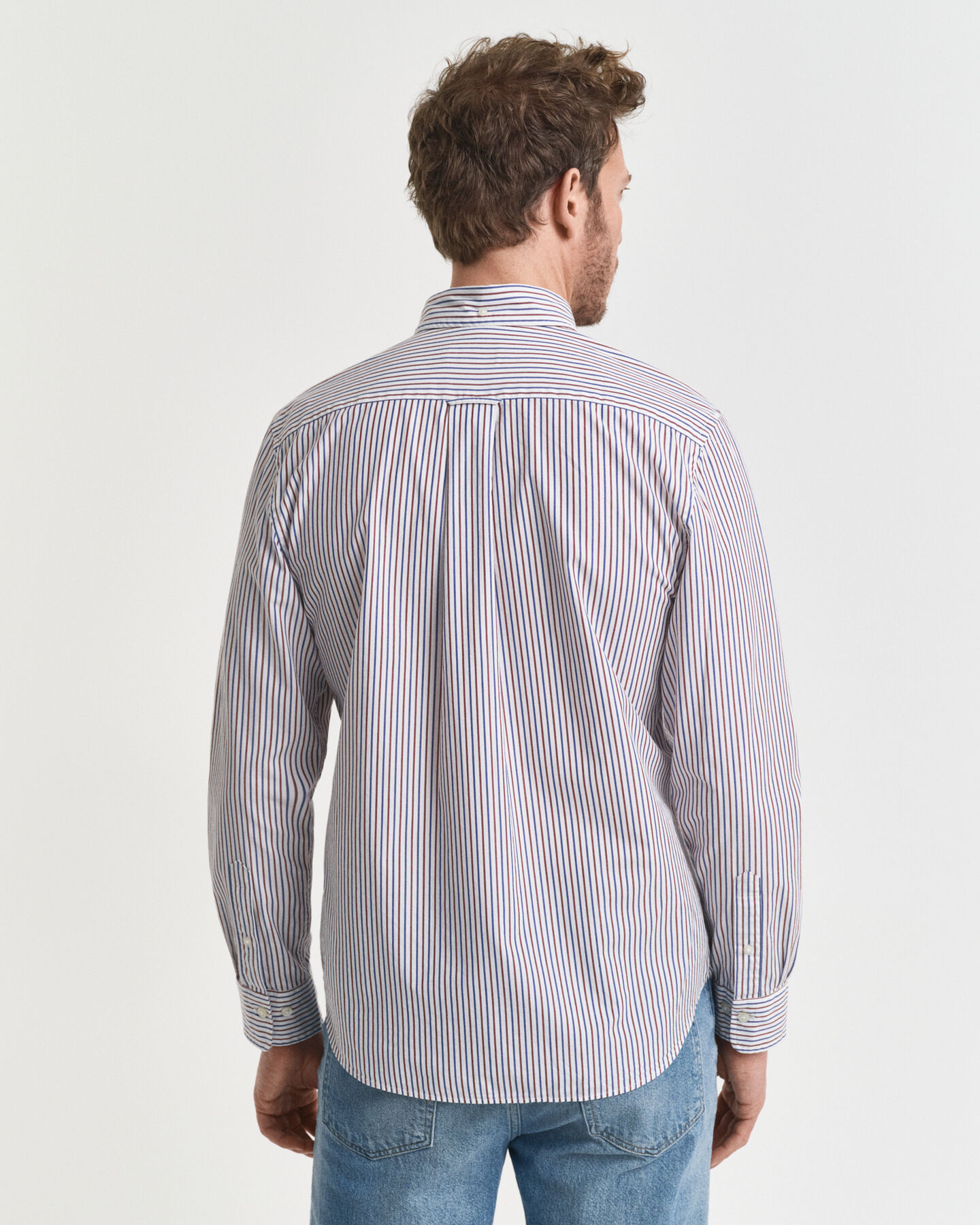 Regular fit stribet klassisk poplin-skjorte
