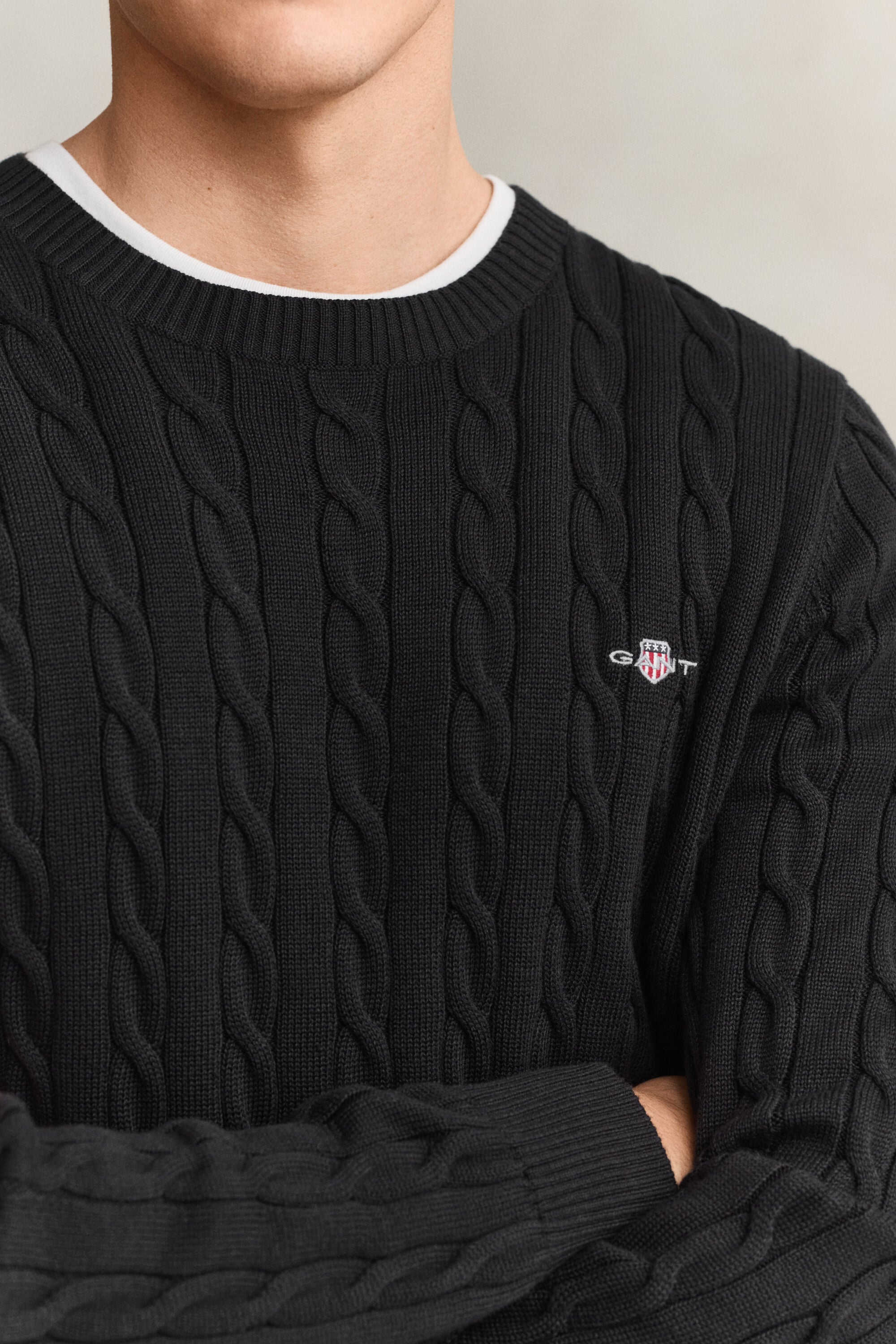 Classic sweater med kabelstrik