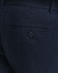 Relaxed fit hørbukser med løbesnor