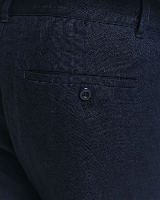 Relaxed fit hørbukser med løbesnor