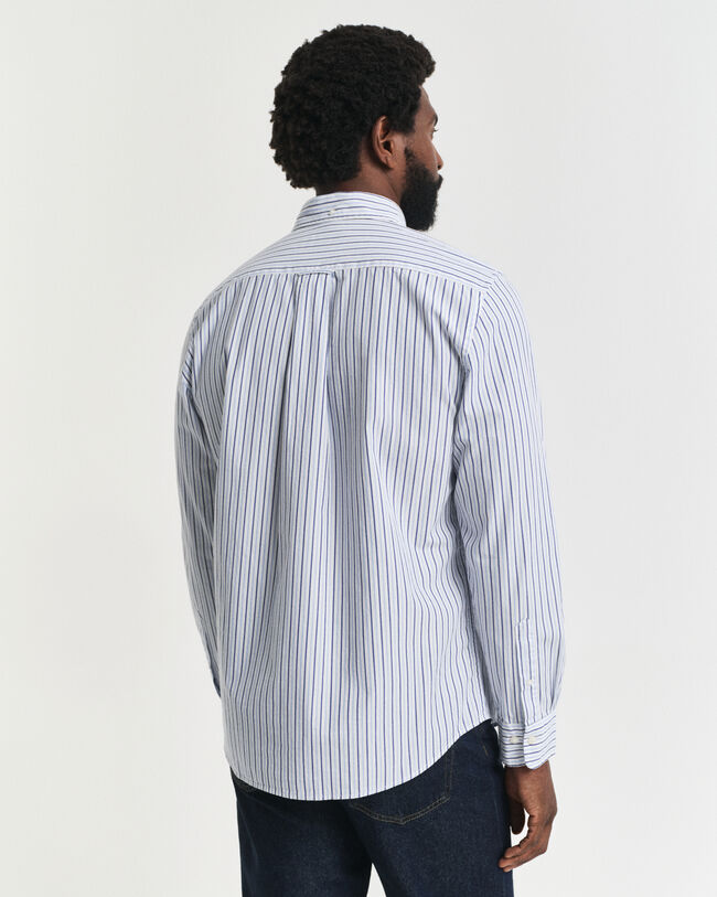 Regular fit stribet klassisk poplin-skjorte