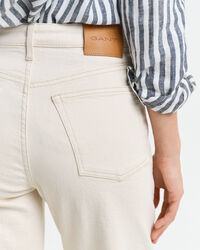 Ecru jeans med lige ben