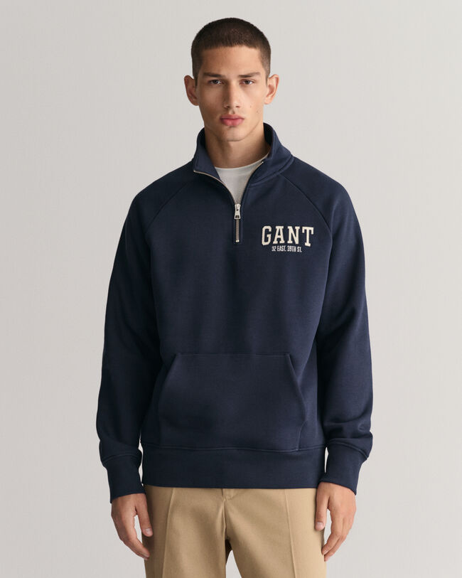 GANT Arch Graphic sweatshirt med halv lynl&aring;s