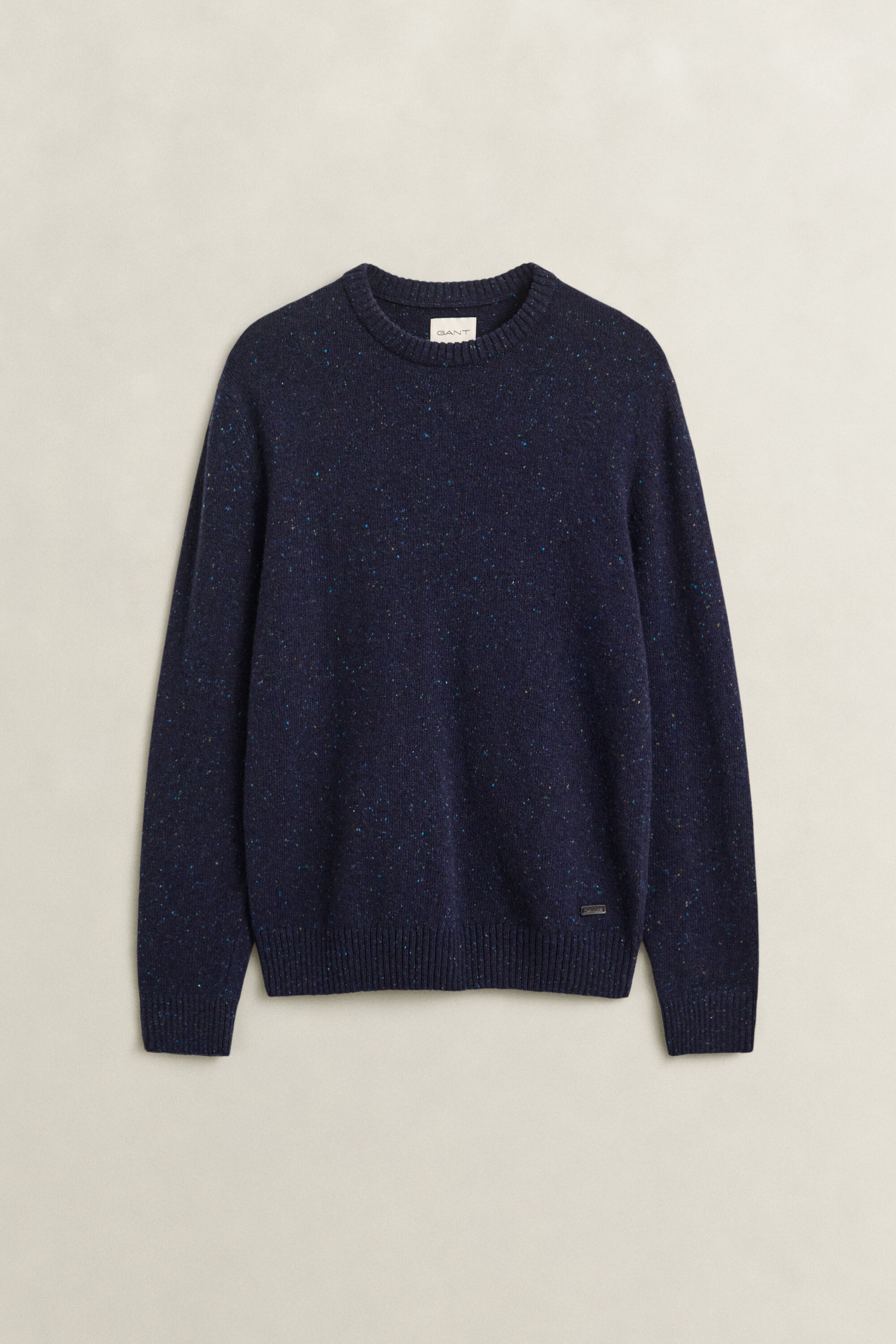 Sweater med crewneck og nister i uldblanding