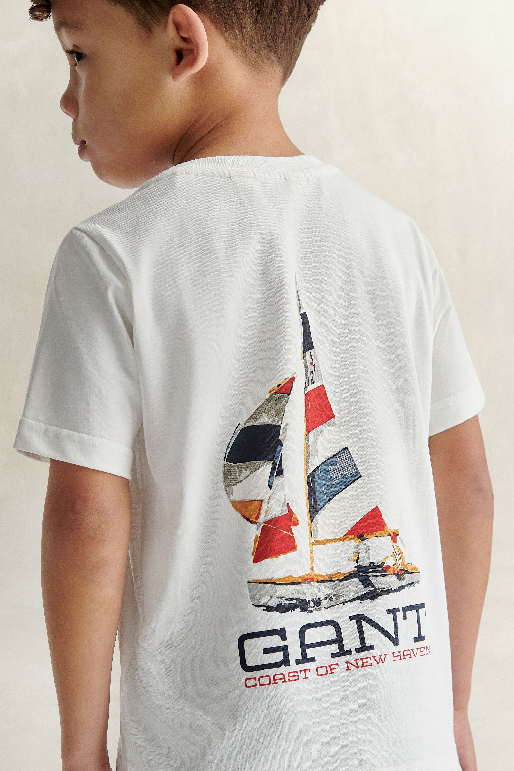 Boys T-shirt med kystgrafik