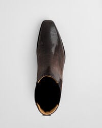 Bassotte læderstøvler med krokodilleeffekt