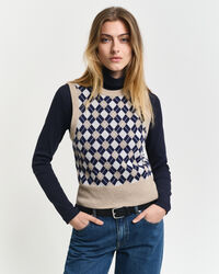 Argyle sweater-vest med crewneck
