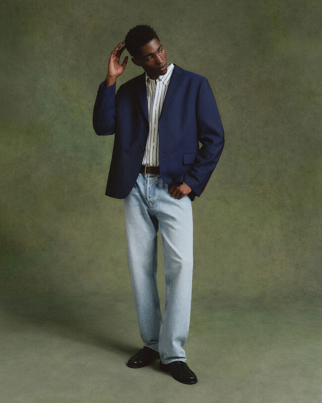 Oversize poplinskjorte med striber