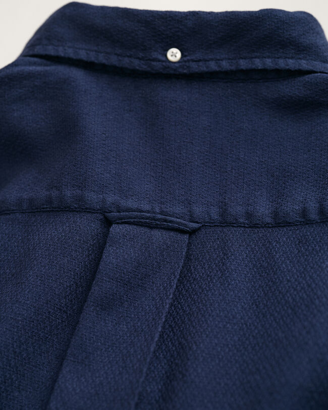 Regular fit Textured skjorte af bomuld og hør