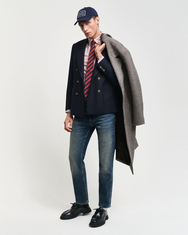 Regular fit klassisk stribet Oxford-skjorte