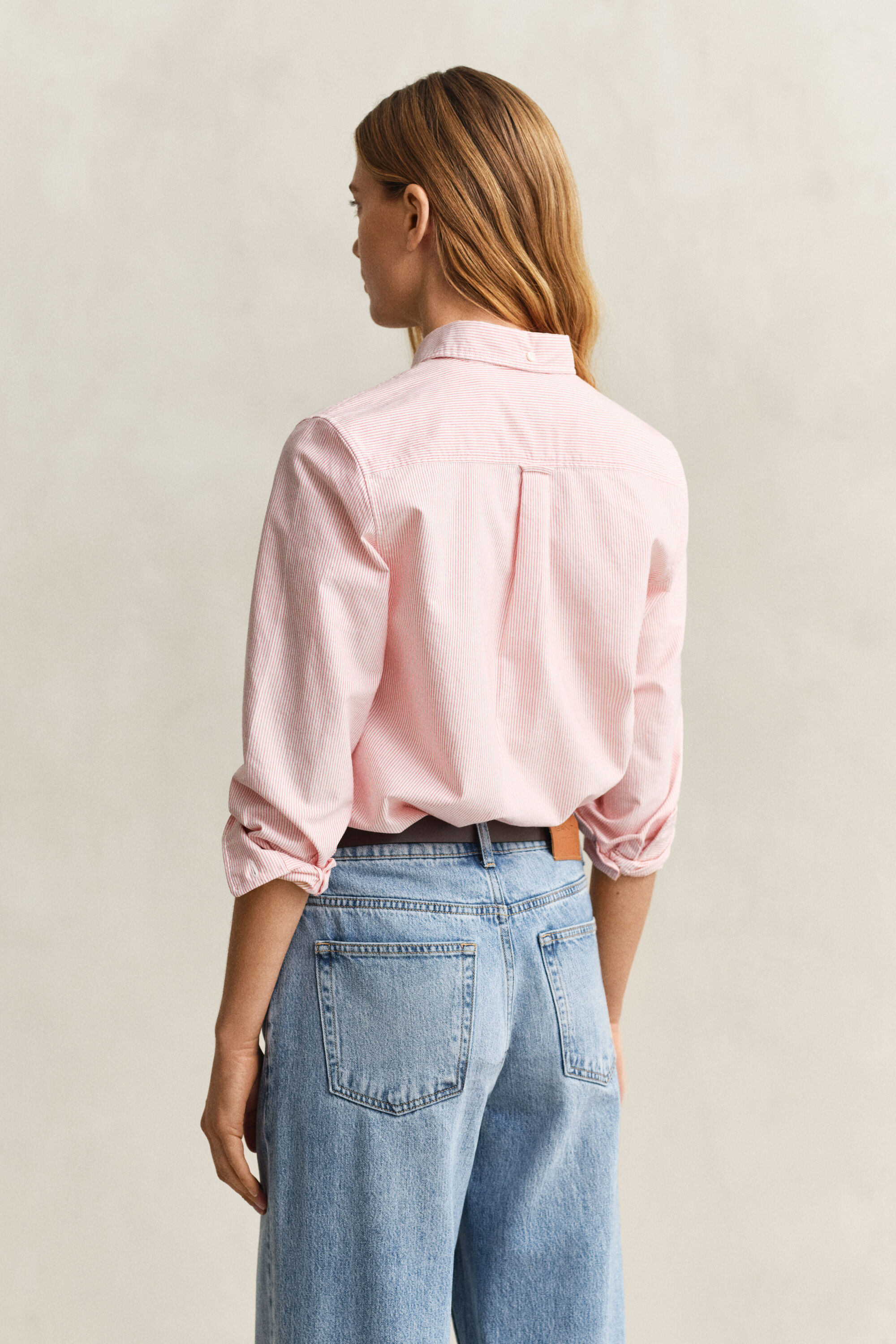 Regular fit klassisk stribet Oxford-skjorte