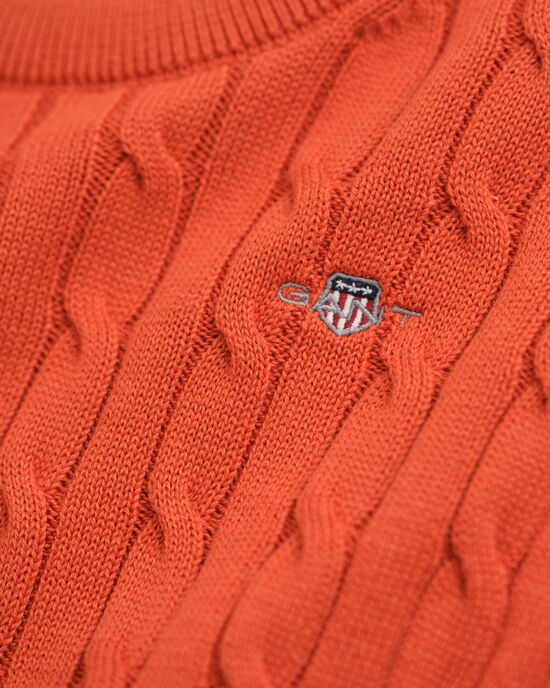 Kids Shield crewneck sweater af bomuld med kabelstrik