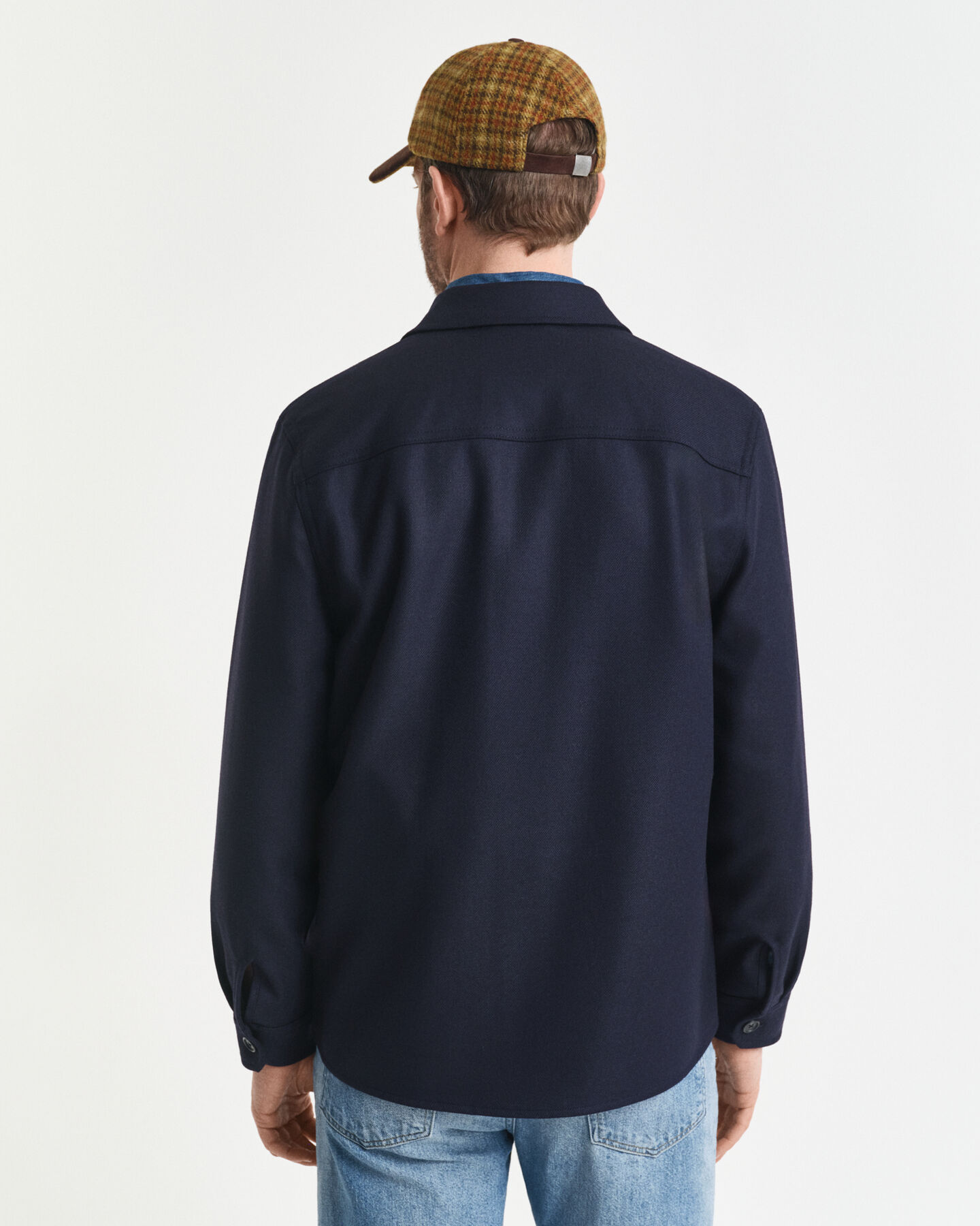 Regular fit overskjorte i uldblanding