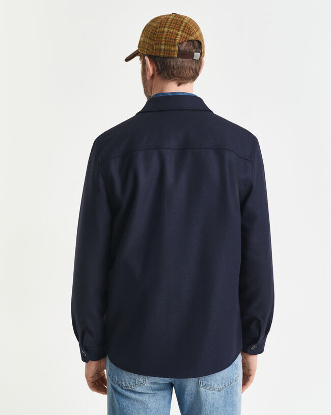 Regular fit overskjorte i uldblanding