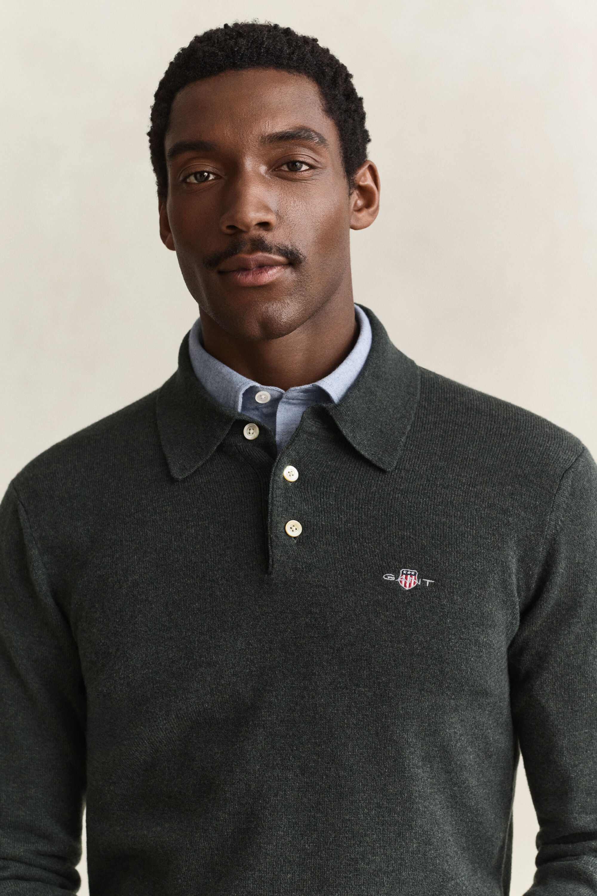 Polosweater af ekstra fin lammeuld