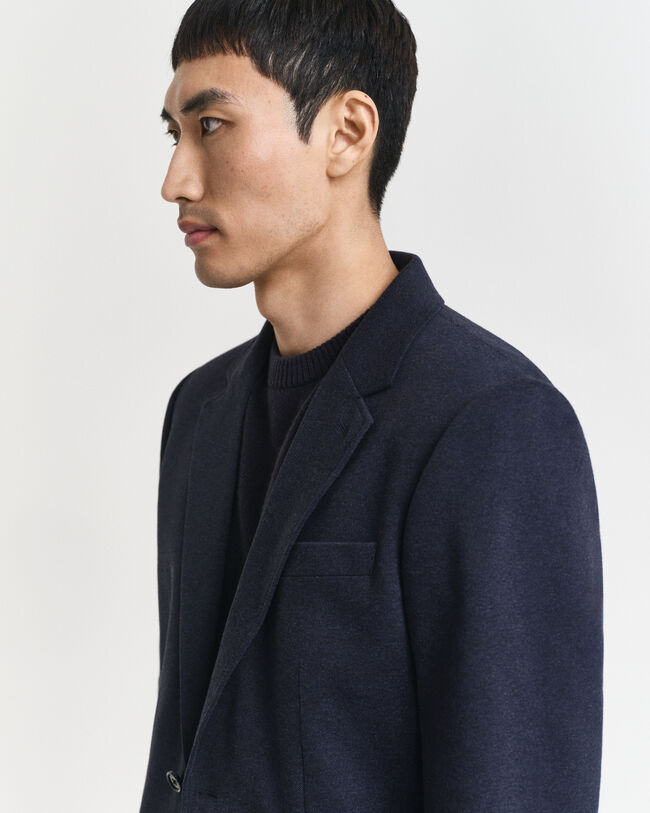 Slim fit tofarvet jersey piqué blazer