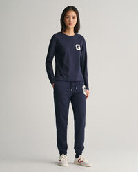 G T-shirt med crewneck og lange &aelig;rmer