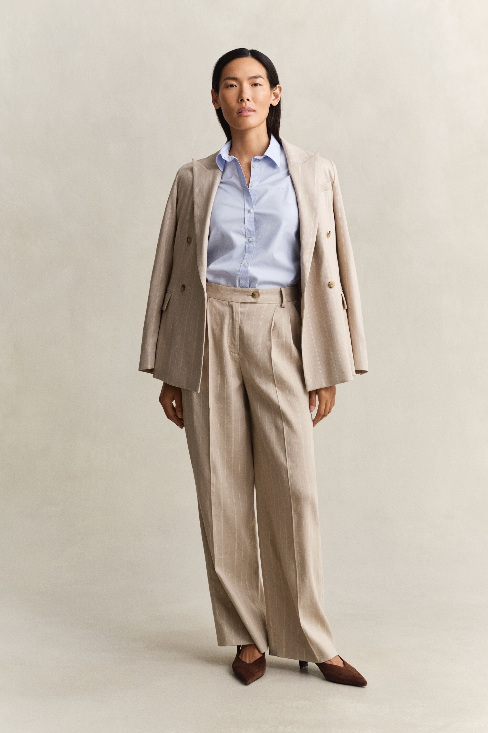 Slim fit poplin skjorte