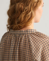 Ternet bluse af bomuld og silke