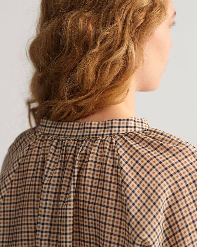 Ternet bluse af bomuld og silke