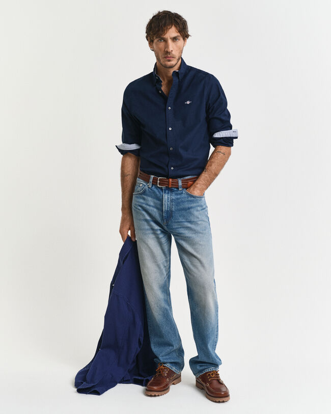 Slim fit Oxford skjorte med stræk