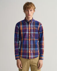Regular fit farverig madras-skjorte