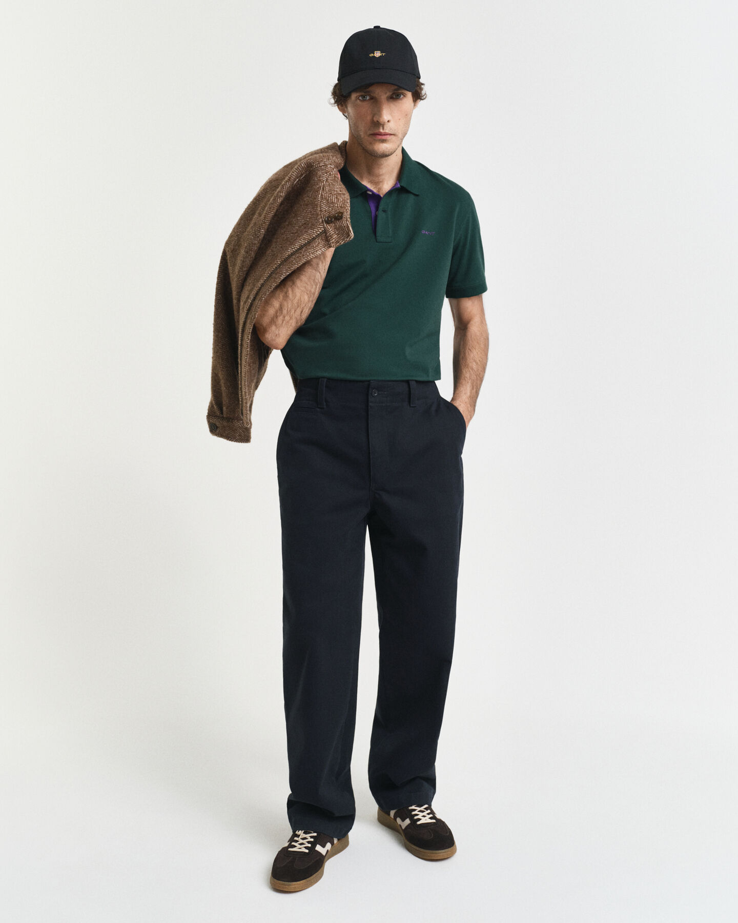 Kontrastfarvet piqué poloskjorte