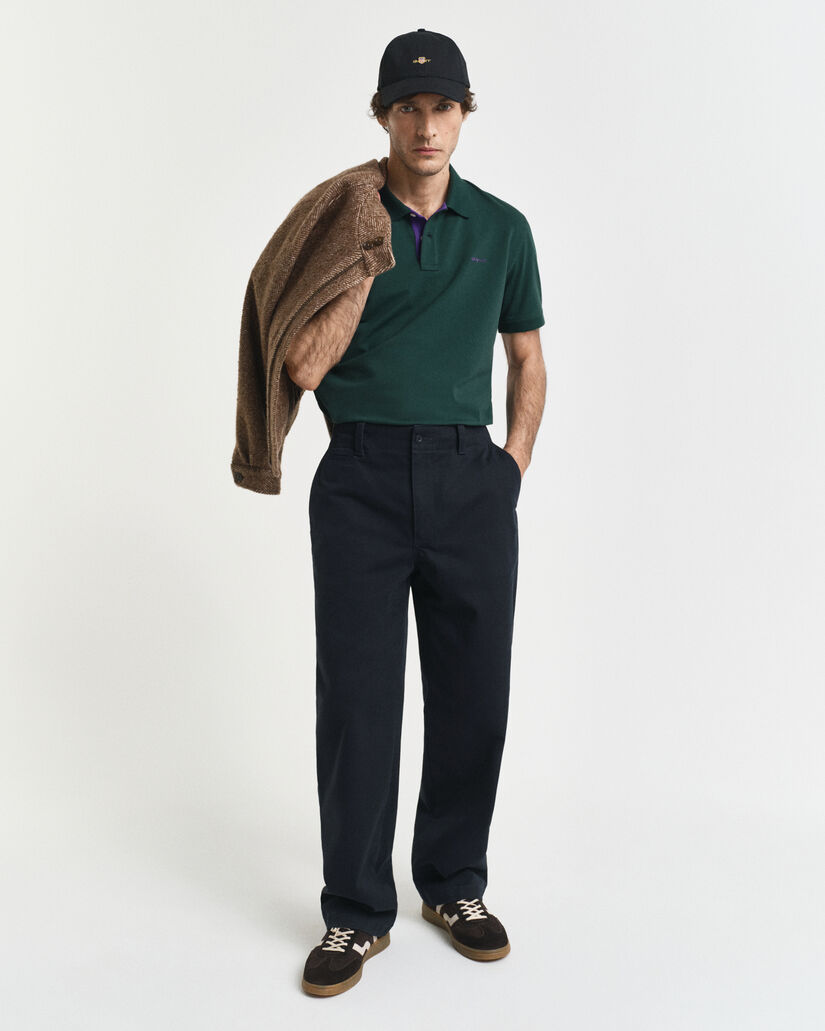 Kontrastfarvet piqué poloskjorte