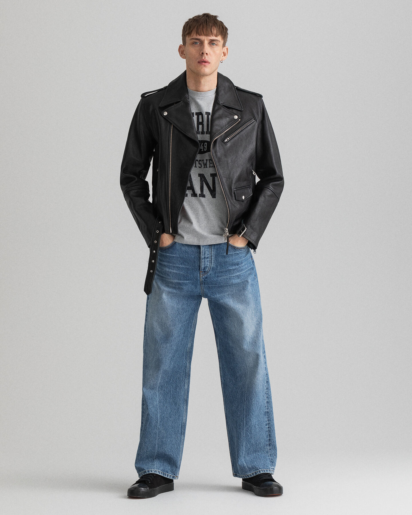 Bikerjakke af læder