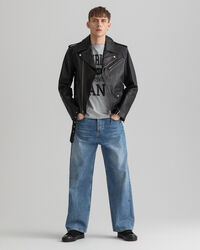 Bikerjakke af læder