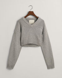 Kort sweater med V-hals
