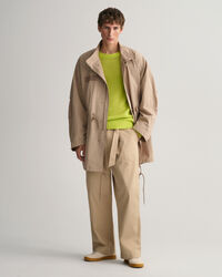 Bukser af bomuldspoplin med bælte