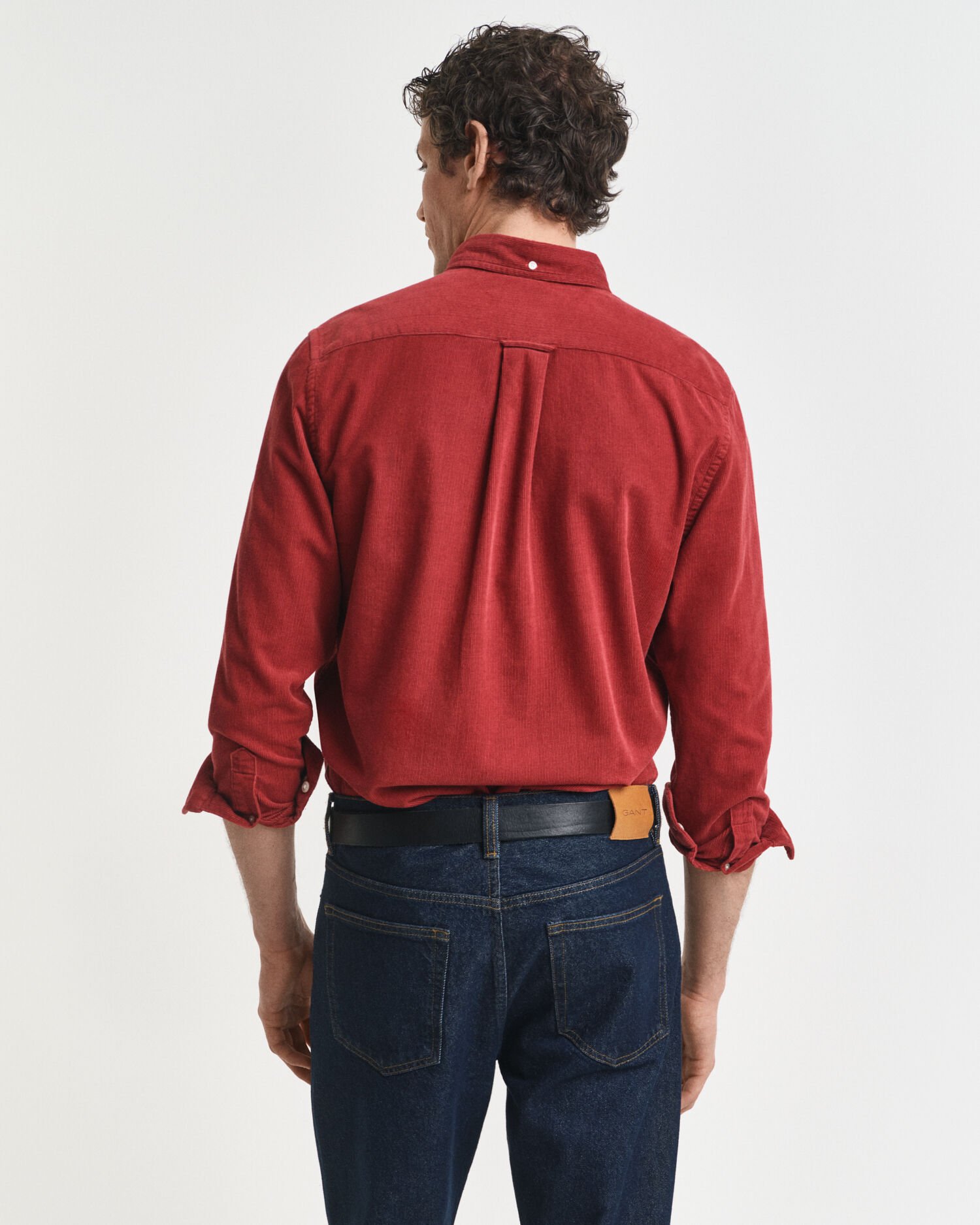 Regular fit skjorte af bomuldsjernbanefløjl