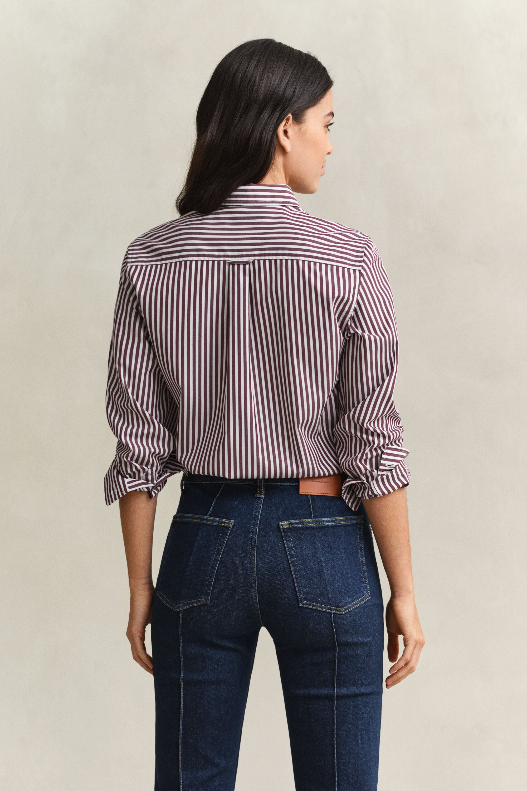Regular fit stribet klassisk poplin-skjorte