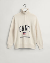 Retro Shield sweater med halv lynlås