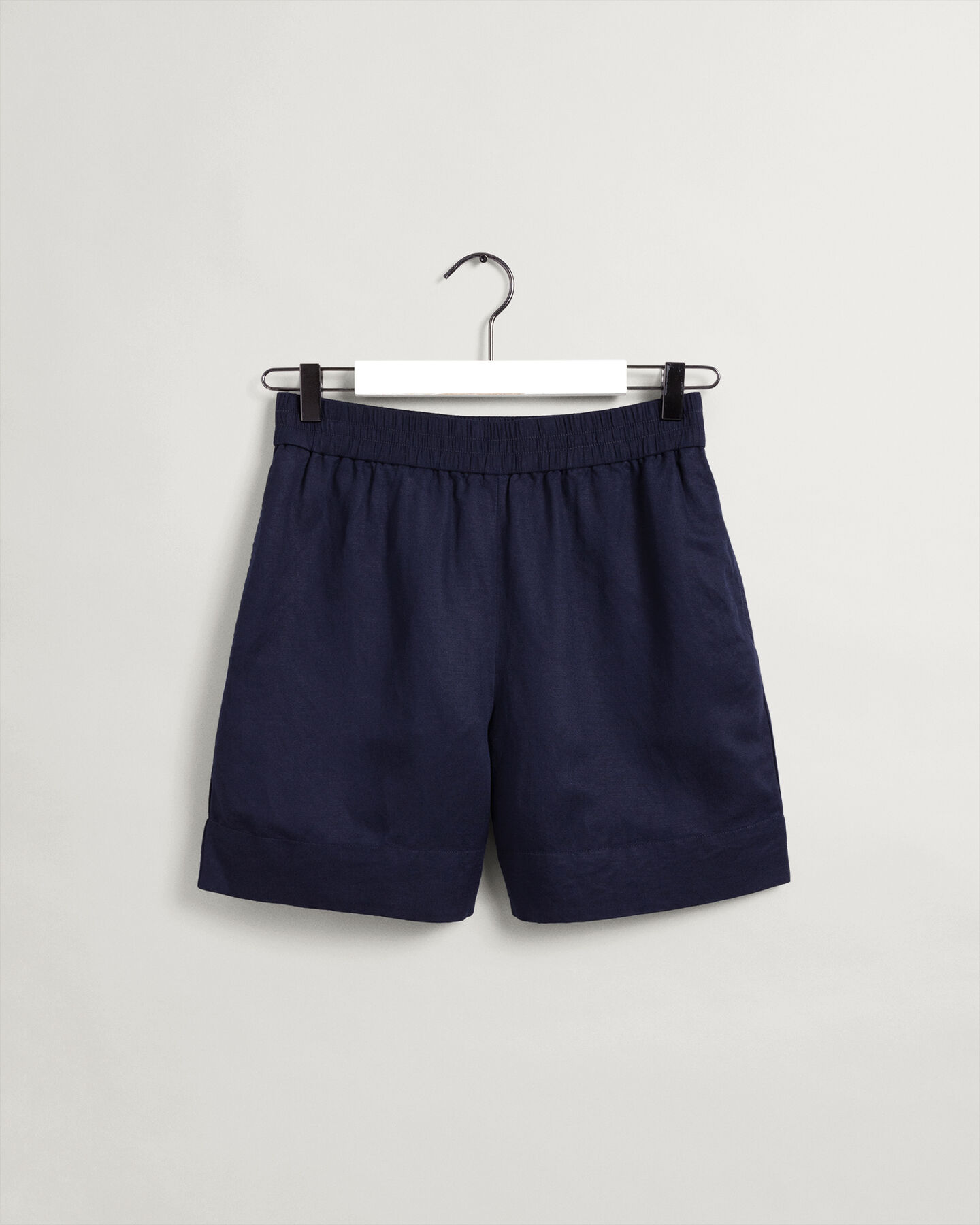 Pull-on-shorts i hør- og viskoseblanding