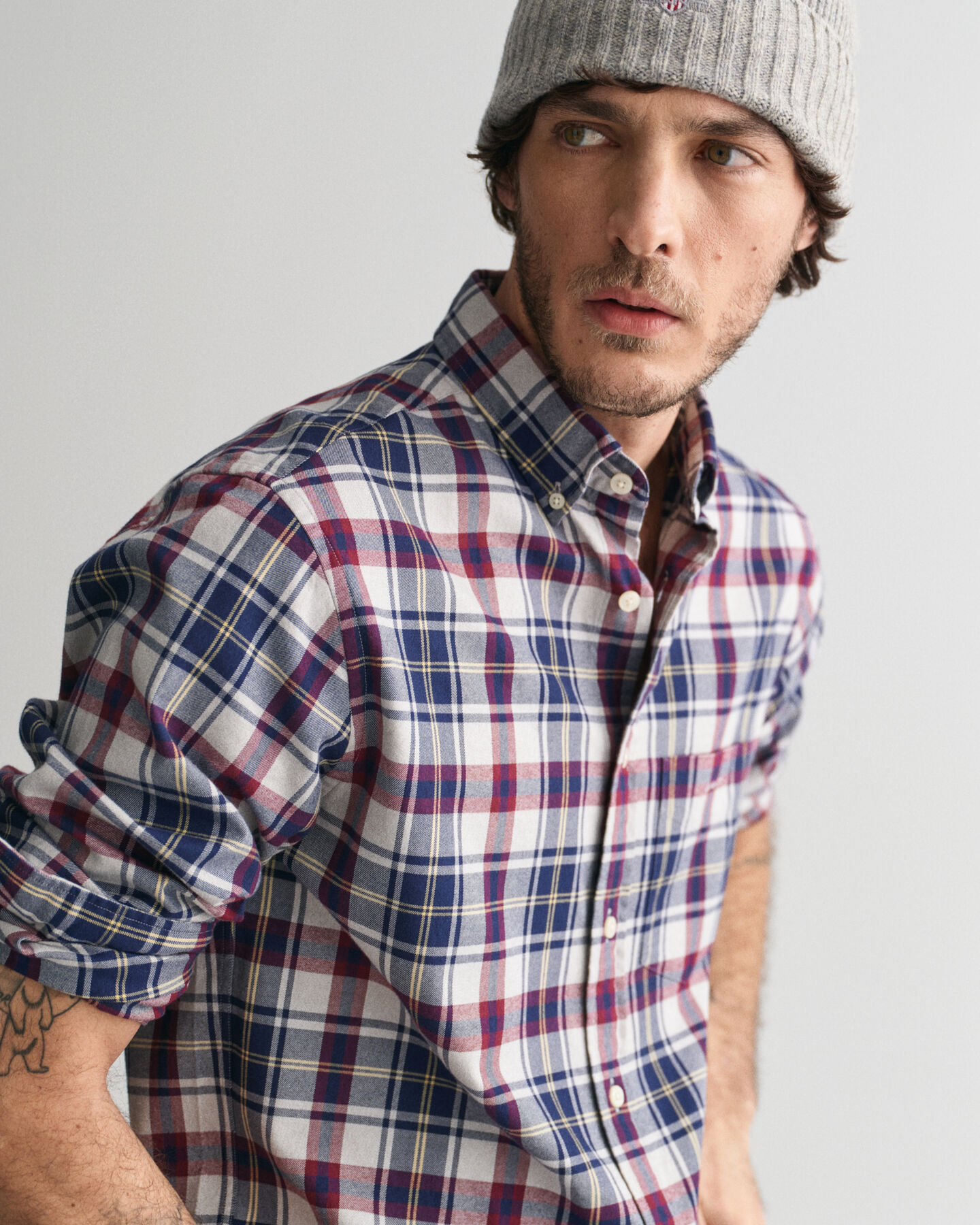 Regular fit skotskternet flannel jasp&eacute;-skjorte