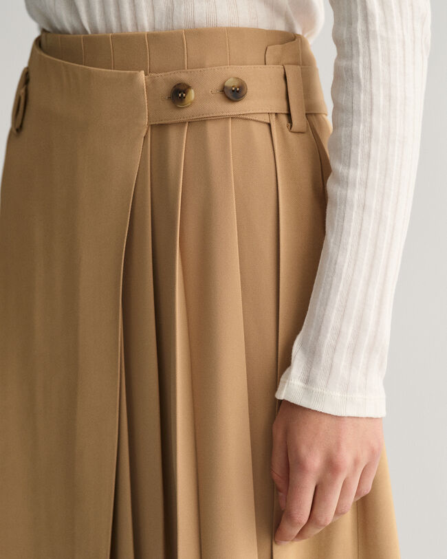 Plisseret sl&aring;-om chino-nederdel