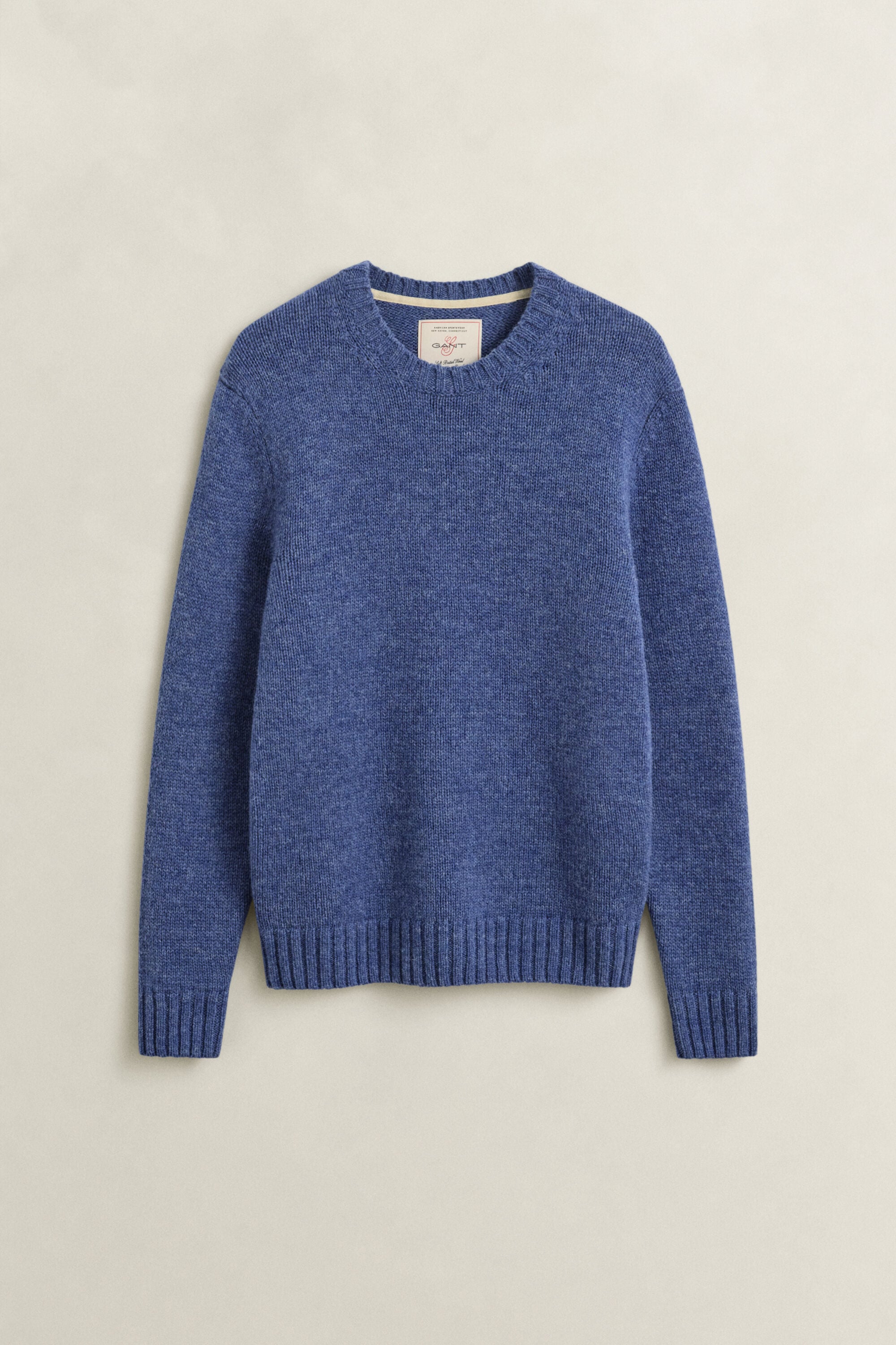 Crewneck sweater af børstet uld