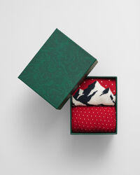 2-Pack sokker med skigrafik i gave&aelig;ske