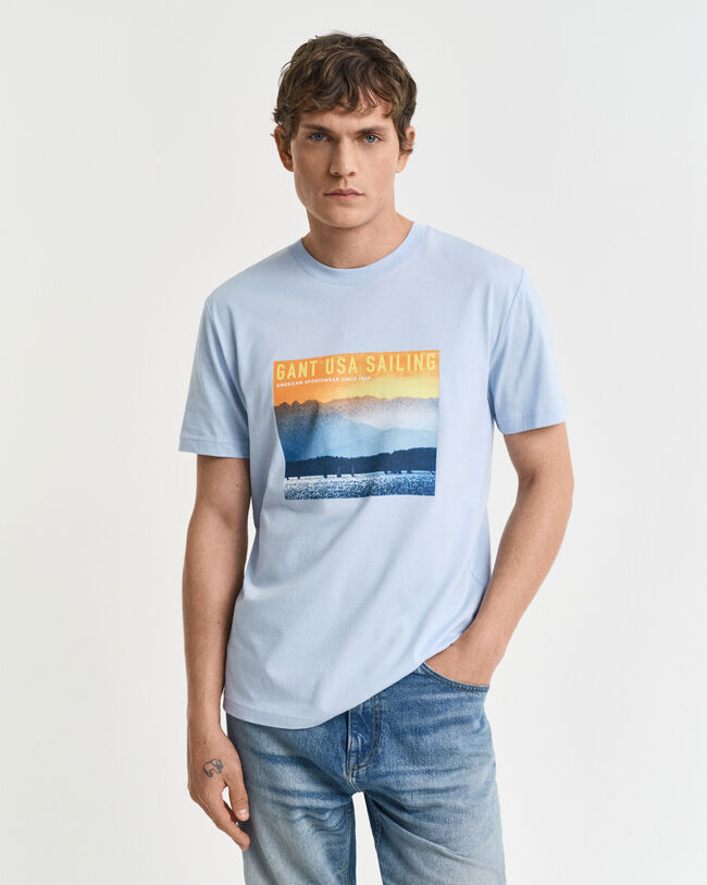Graphic T-shirt med GANT USA sejlads-tryk