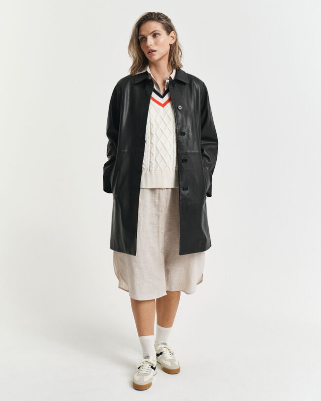 Skjortekjole af h&oslash;r med korte &aelig;rmer