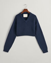 Kort sweater med V-hals