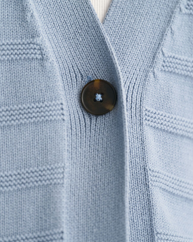 Tonalt stribet cardigan af bomuld