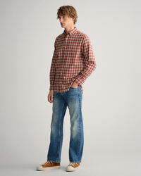 Regular fit ternet flannelskjorte