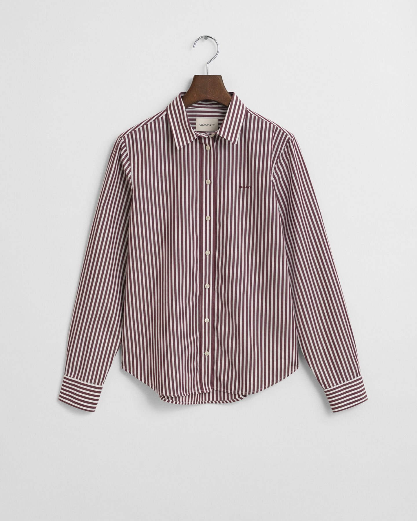 Regular fit klassisk stribet poplin-skjorte