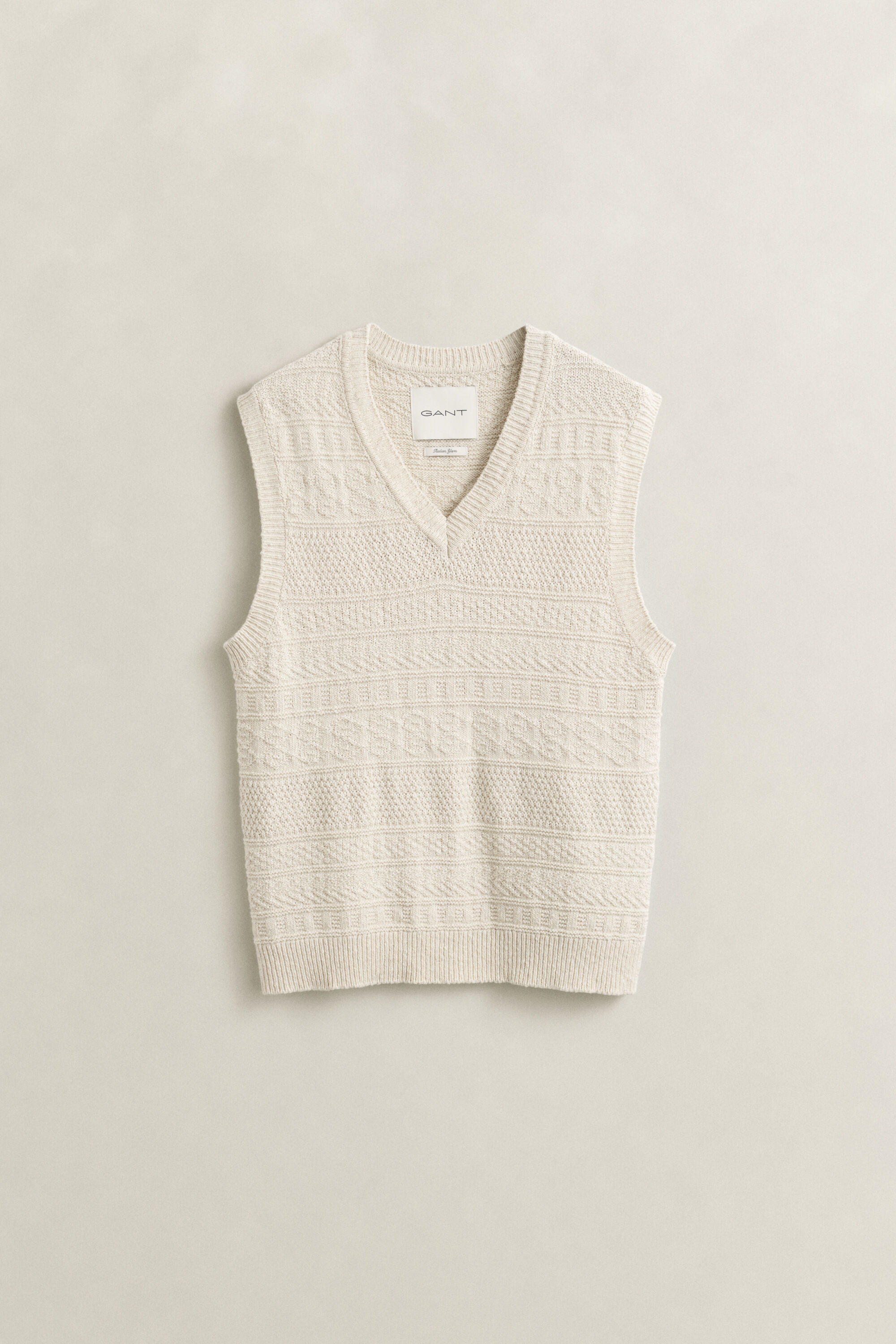 Tekstureret vest i bomuldsblanding