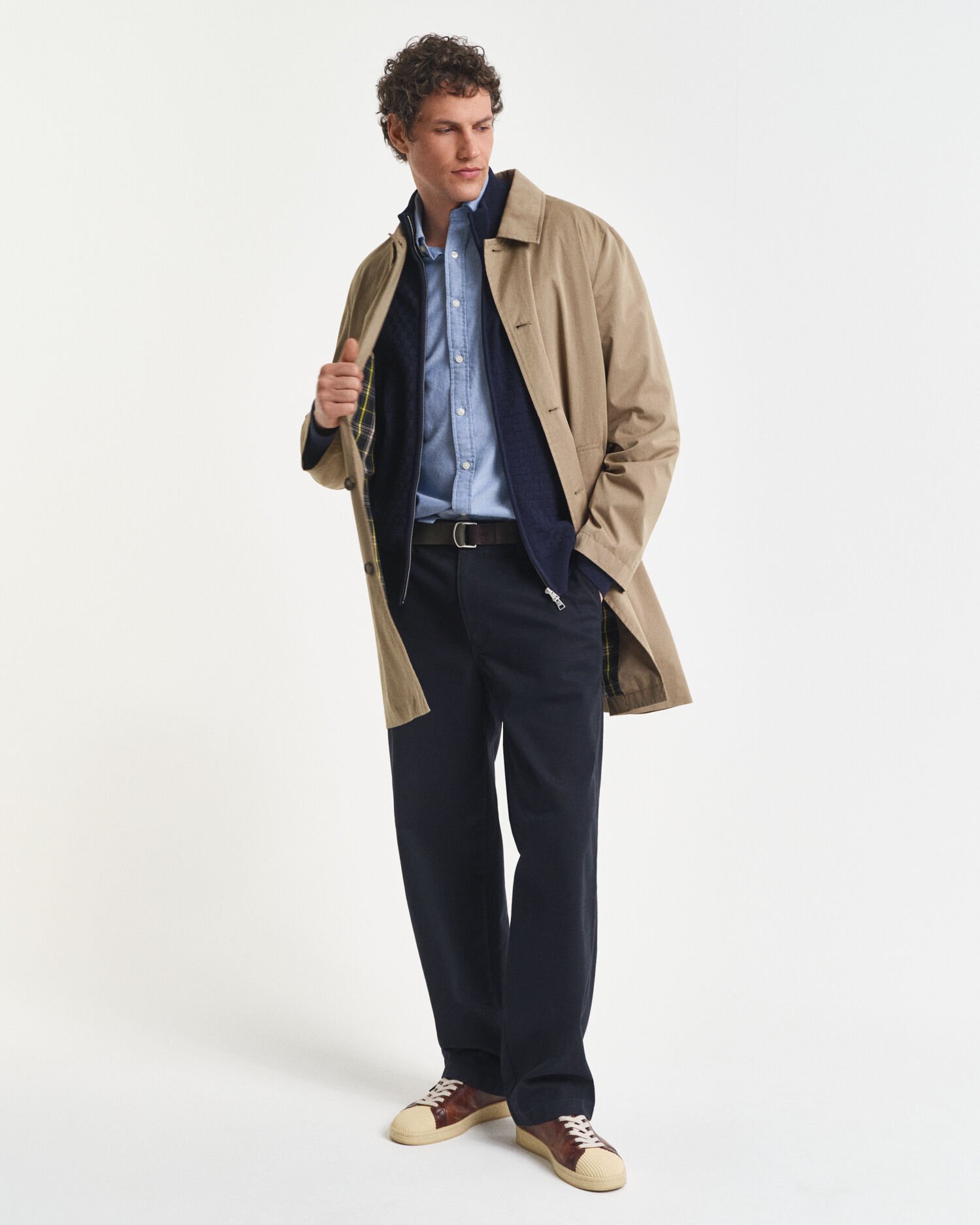 Sweater med mikrotekstur og lynlås