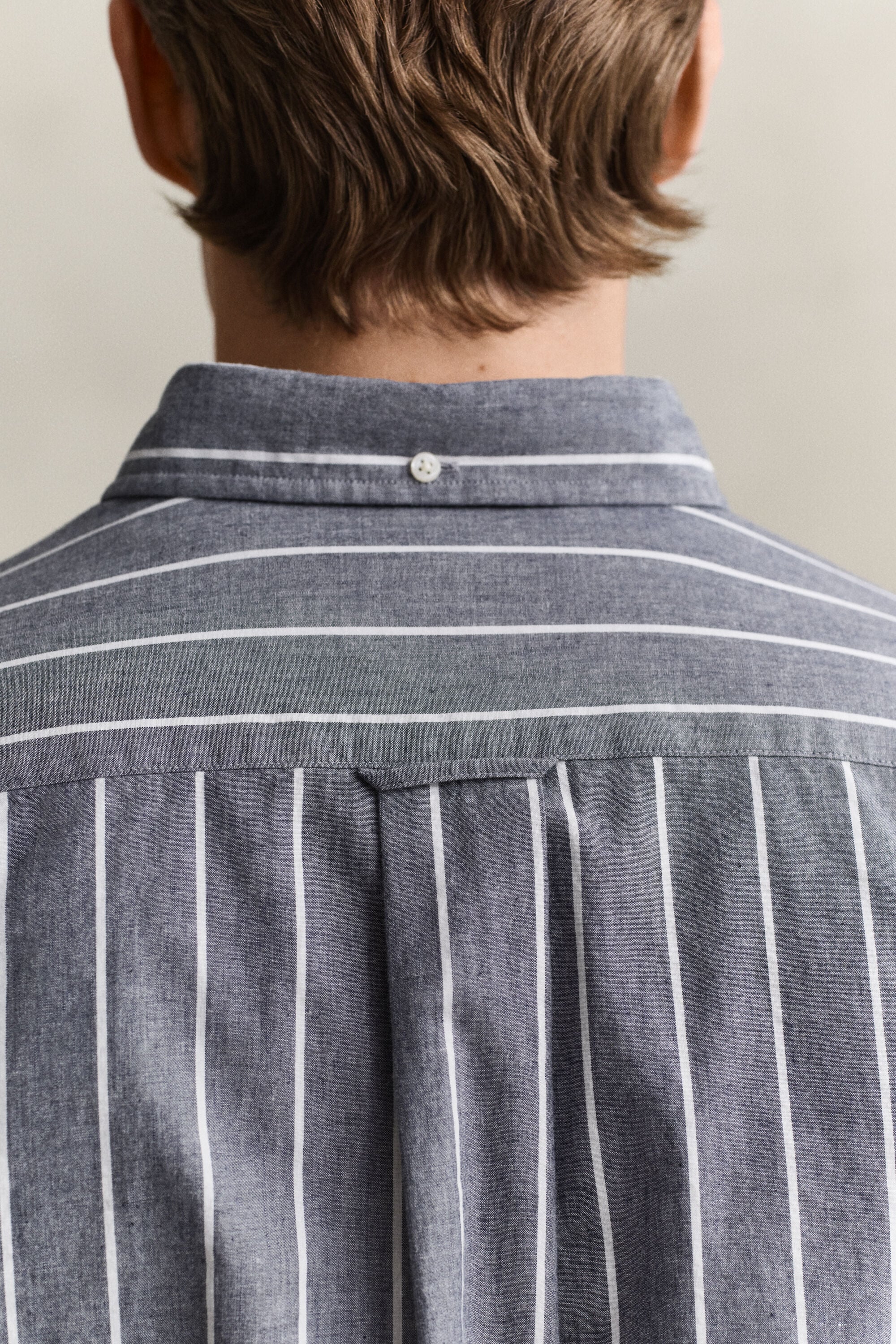 Stribet skjorte i melange poplin
