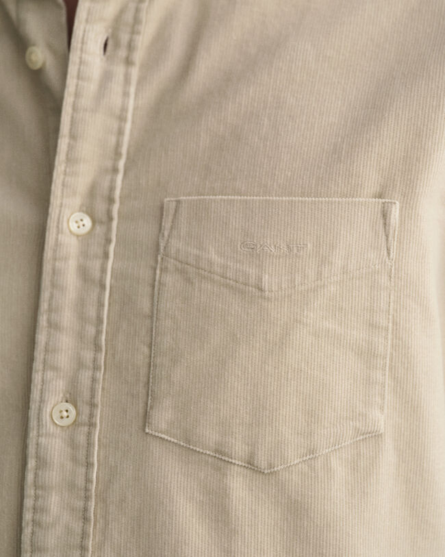 Regular fit skjorte af jernbanefløjl